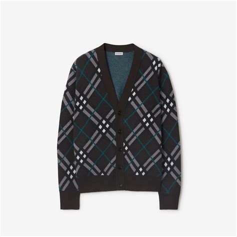 mens burberry v neck|Check Wool Mohair Blend Cardigan in Snug .